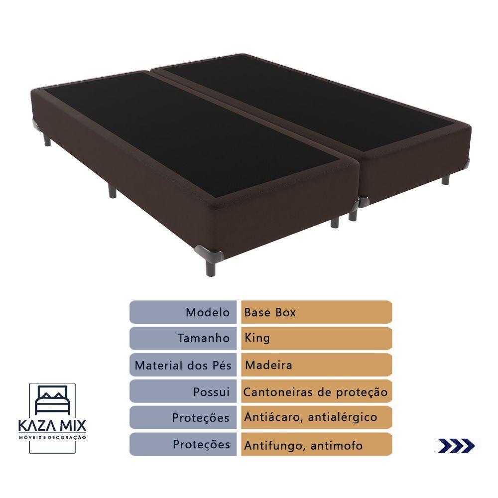 Cama + Box Colchão King Com Molas Ensacadas Ortobom Europillow Elegant Marrom - 4