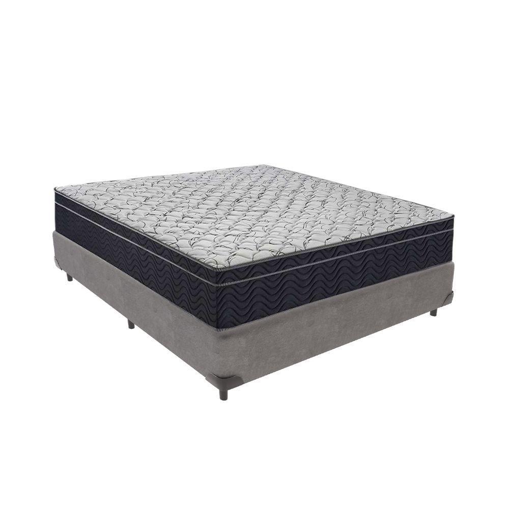 Conjunto Cama Box Viúvo E Colchão Airtech D45 Extra Firme Cinza - 1