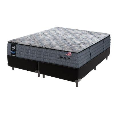 Cama Box Preto E Colchão Queen Lincoln Molas Ensacadas Sealy