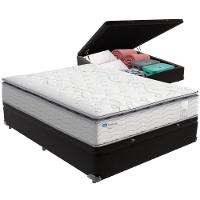 Cama Box Baú E Colchão Amsterdã Molas Ensacadas Casal Probel Casal Preto - 1