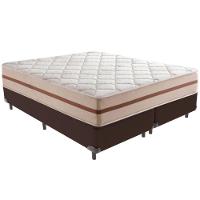 Cama Box Marrom E Colchão Classic 22 Cm Molas Ensacadas Queen Anjos - 1
