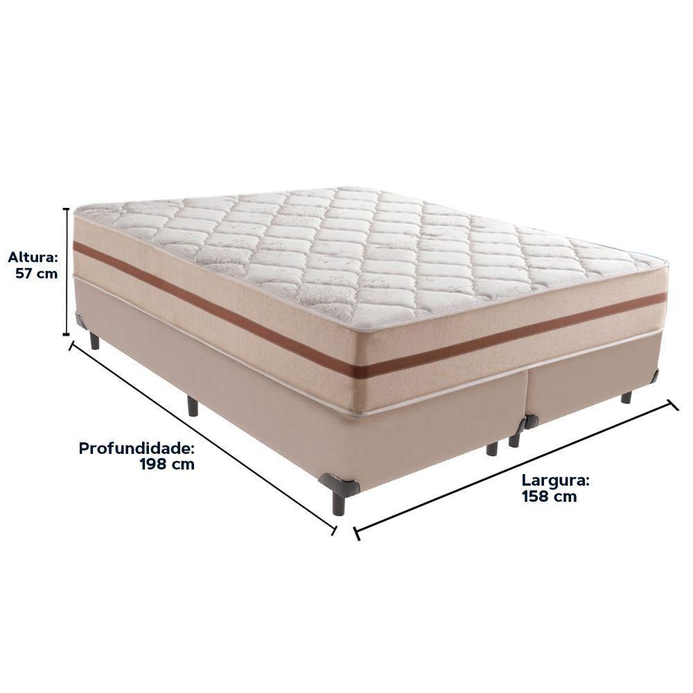 Cama Box Bege E Colchão Classic 22 Cm Molas Ensacadas Queen Anjos - 6