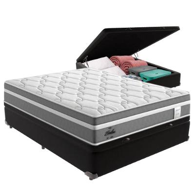 Cama Box Baú Casal E Colchão Molas Ensacadas Berlim Probel - Preto