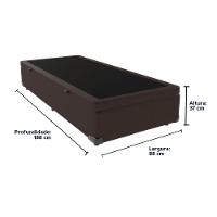Cama Box Baú Solteiro 88x188 Marrom - 3