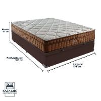 Cama Box Baú Casal E Colchão Ortopédico Anjos Star Pillow In - Marrom - 3