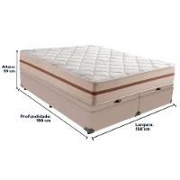 Cama Box Baú Bege E Colchão Classic 22 Cm Molas Ensacadas Queen Anjos - 6