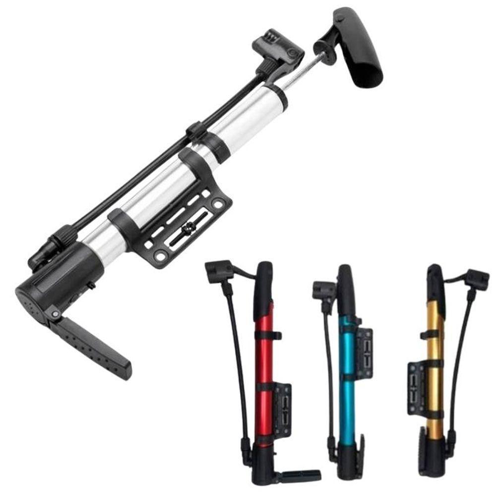 Bomba De Ar Com Apoio Pneu Bolas Inflável Bico Fino E Grosso - 1