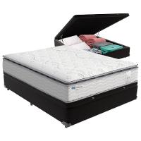 Cama Box Baú Casal E Colchão Molas Ensacadas Amsterdã Probel Preto - 1