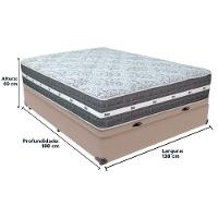 Cama Box Baú Bege E Colchão Black Graphite Molas Ensacadas Casal 138x188x32 Anjos - 6