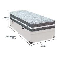 Cama Box Baú Branco E Colchão Black Graphite Molas Ensacadas Solteiro 88x188x27 Anjos - 6