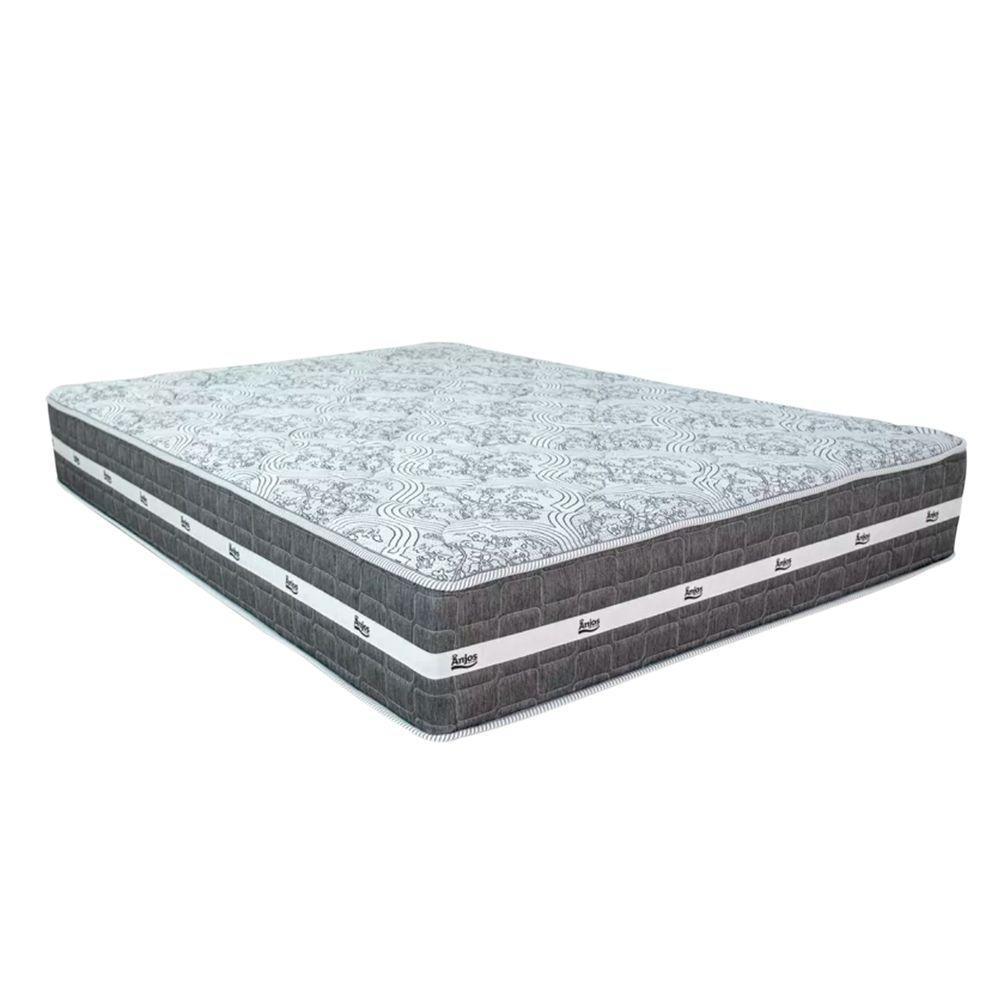 Cama Box Bege E Colchão Black Graphite Molas Ensacadas Queen 158x198x32 Anjos - 1