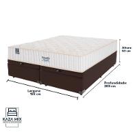 Cama Box Baú Marrom E Colchão King Miami Molas Ensacadas Euro Pillow Sealy - 3