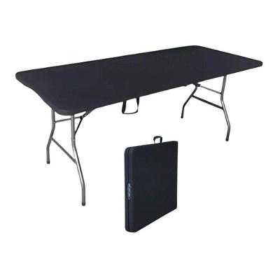 Mesa Preta Dobrável 180cm Camping Eventos Churrasco Feiras