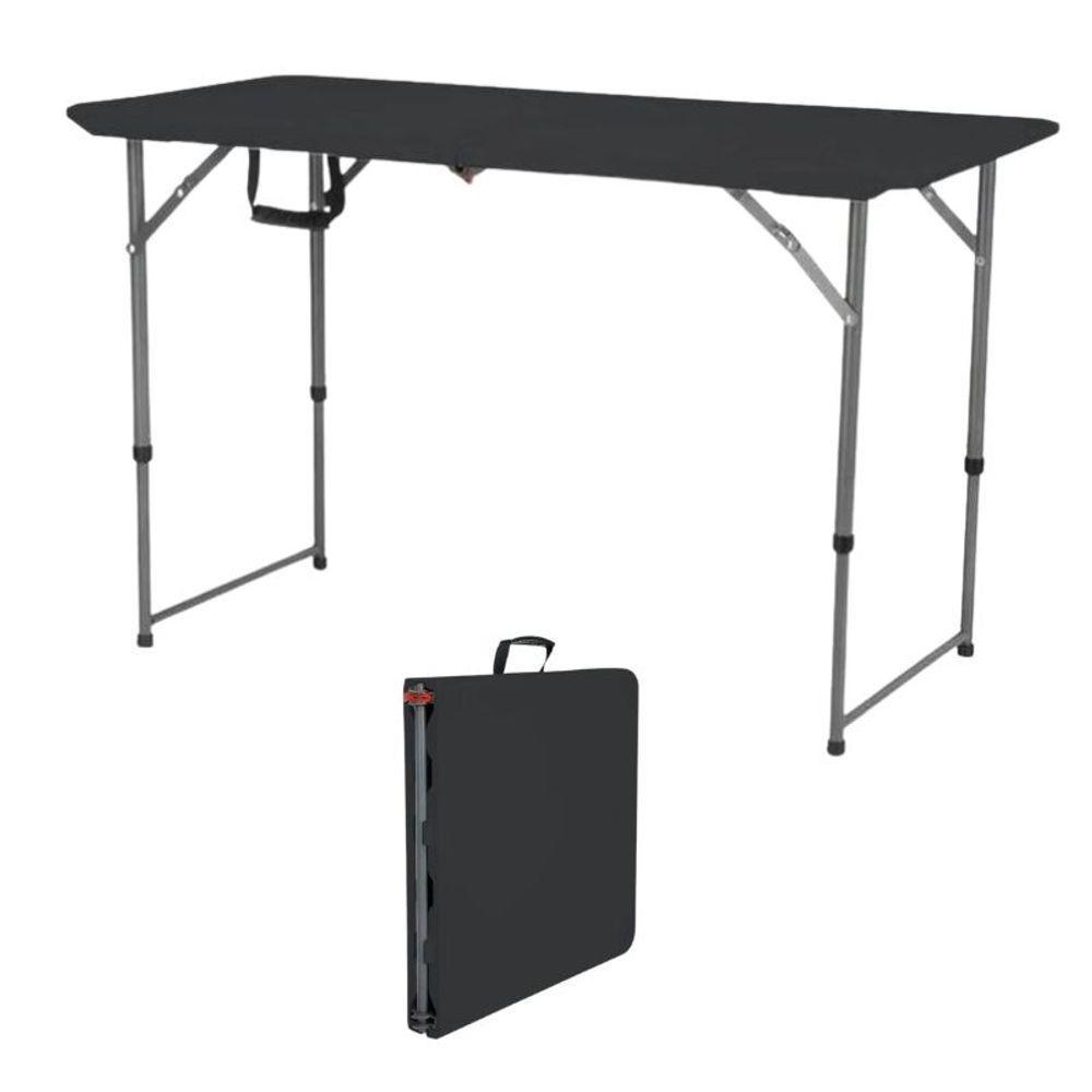 Mesa Preta Dobrável Multiuso 1,20 Metros Altura Ajustável - 1