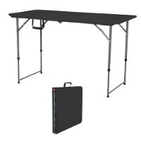 Mesa Preta Dobrável Multiuso 1,20 Metros Altura Ajustável - 1