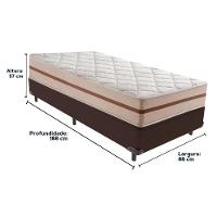 Cama Box Marrom E Colchão Classic 22 Cm Molas Ensacadas Solteiro Anjos - 3