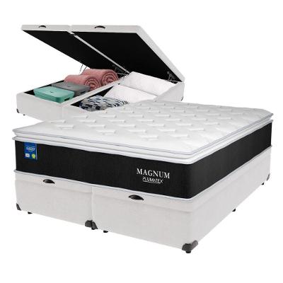 Cama Box Queen Com Baú E Colchão Magnum Plumatex Chronos 180g D26