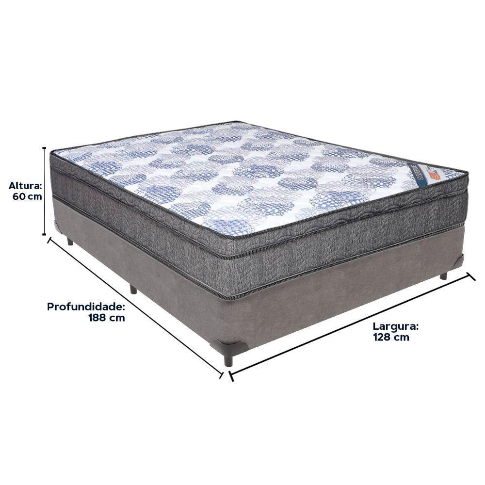 Cama Box Cinza E Colchão Iso Superpocket Molas Ensacadas Viúvo Ortobom - 3