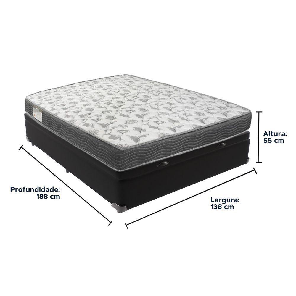 Cama Box Com Baú Ortobom Iso100 Bege D33 Preto - 5