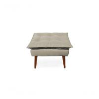 2 Poltronas Opala com 1 Puff Decorativas Confortáveis para Sala, Quarto, Recepção - Suede Luxo Bege - 2