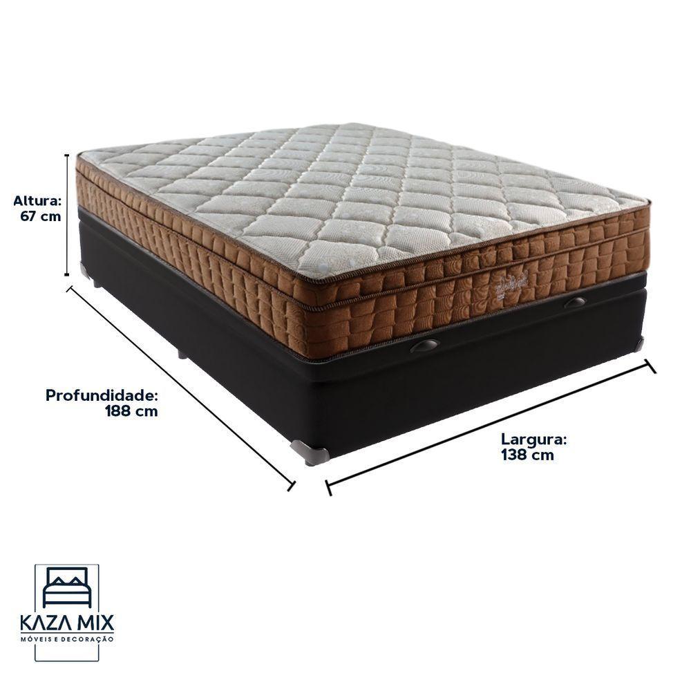 Cama Box Baú Casal E Colchão Ortopédico Anjos Star Molas - 3