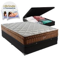 Cama Box Baú Casal E Colchão Ortopédico Anjos Star Molas - 1
