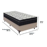 Cama Box Bege E Colchão Airtech 150 Espuma D45 Solteiro Ortobom - 6