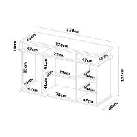 Cômoda de Quarto London c/ 2 Portas e 7 Gavetas Ébano Touch - Demóbile - 6