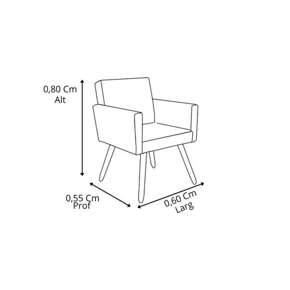 Cadeira Poltrona Estofada Luxo Decorativa para Sala de Jantar Mesa Quarto - Preta - 2