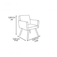 Cadeira Poltrona Estofada Luxo Decorativa para Sala de Jantar Mesa Quarto - Preta - 2