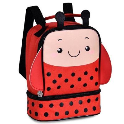 Lancheira Infantil Térmica 2 Alças Joaninha Com Bolso Escola