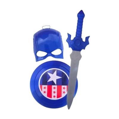 Kit Fantasia Infantil Capitão América Máscara Escudo Espada
