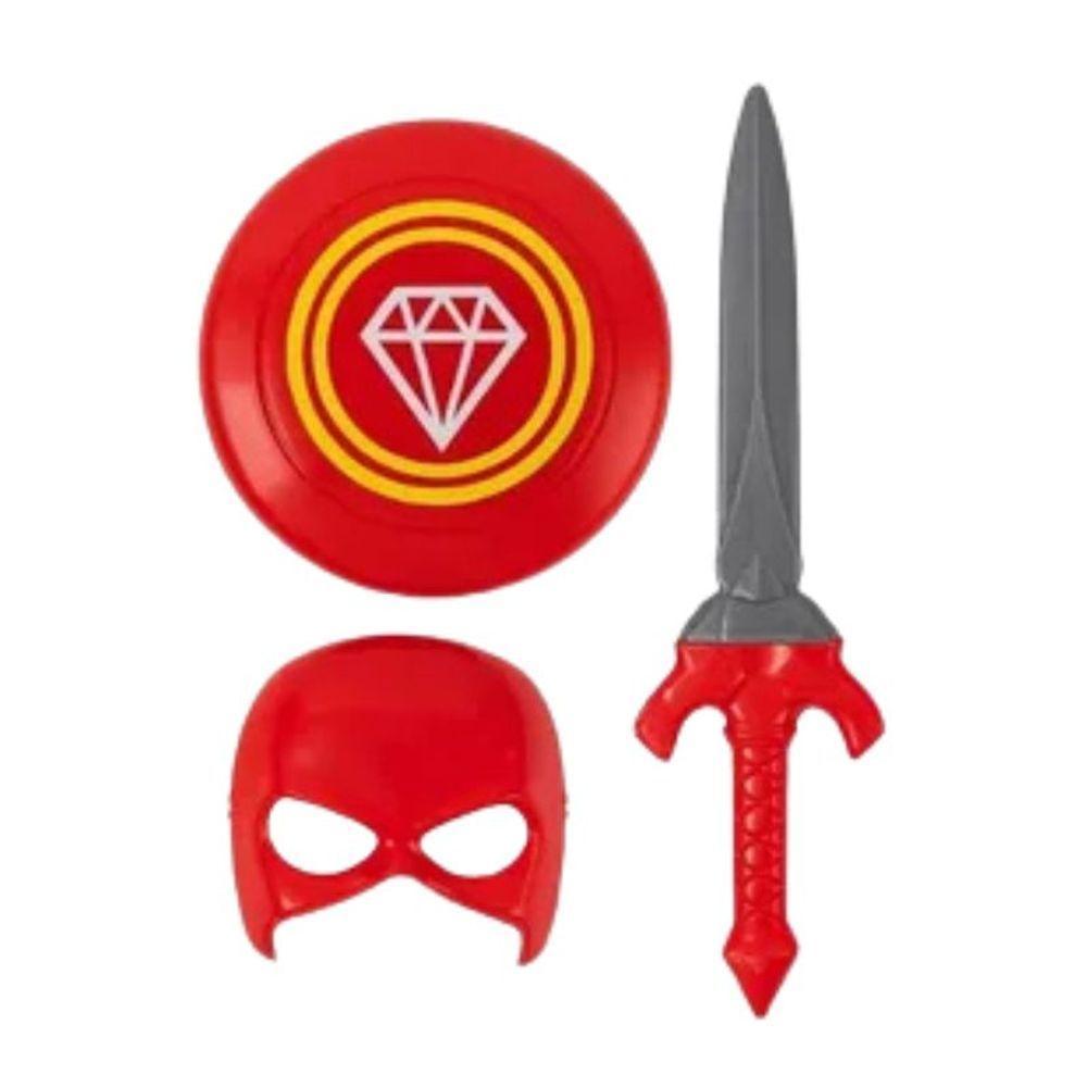 Kit Fantasia Infantil Capitão América Máscara Escudo Espada - 1