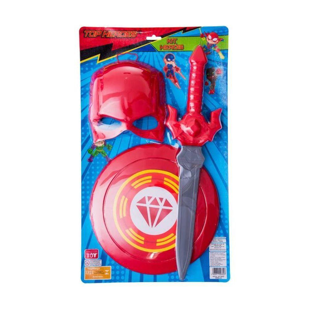Kit Fantasia Infantil Capitão América Máscara Escudo Espada - 6