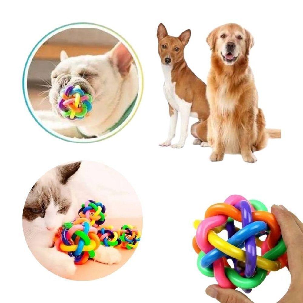 Bola Pequena Trançada Com Som Brinquedo Para Cães E Gatos - 1