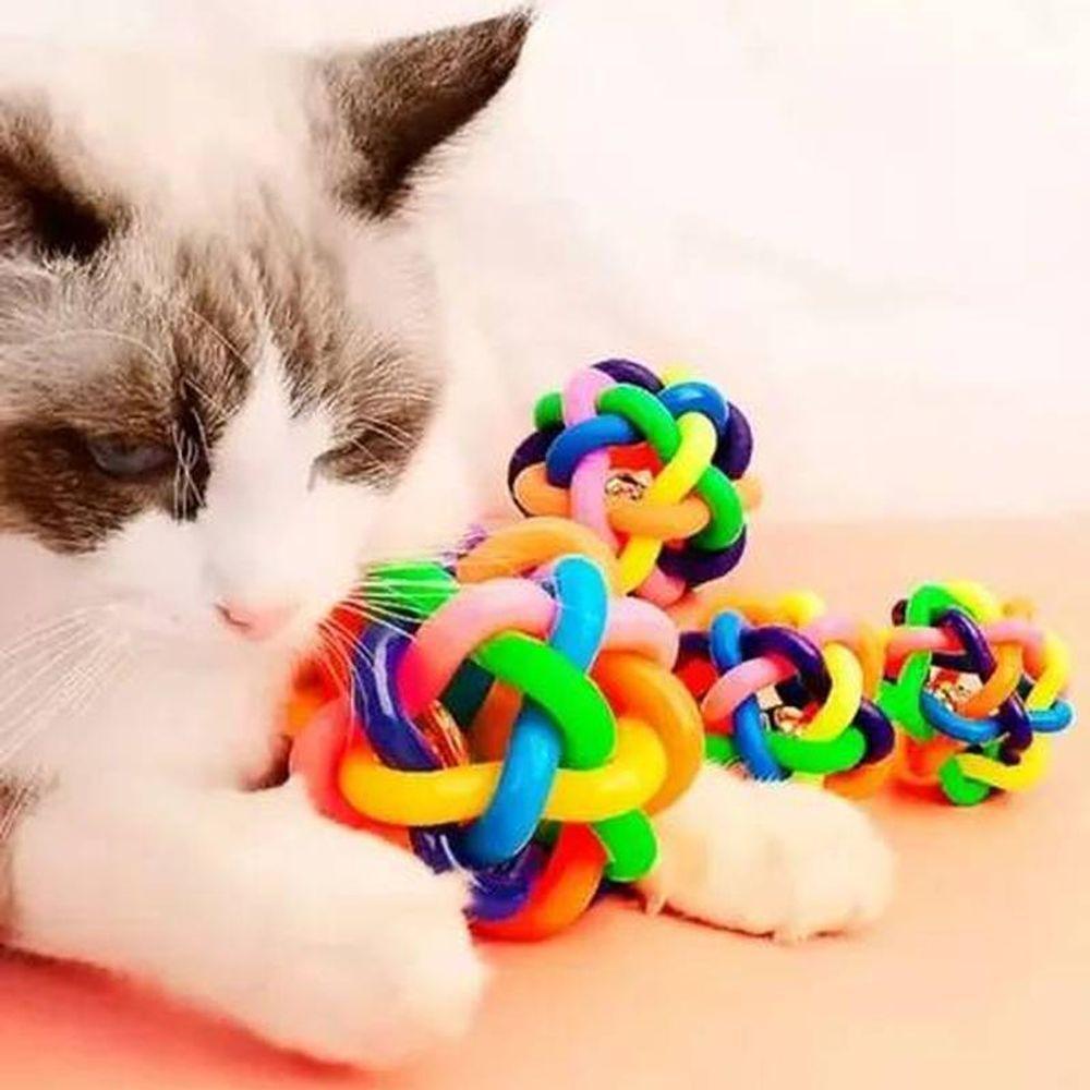 Bola Pequena Trançada Com Som Brinquedo Para Cães E Gatos - 2