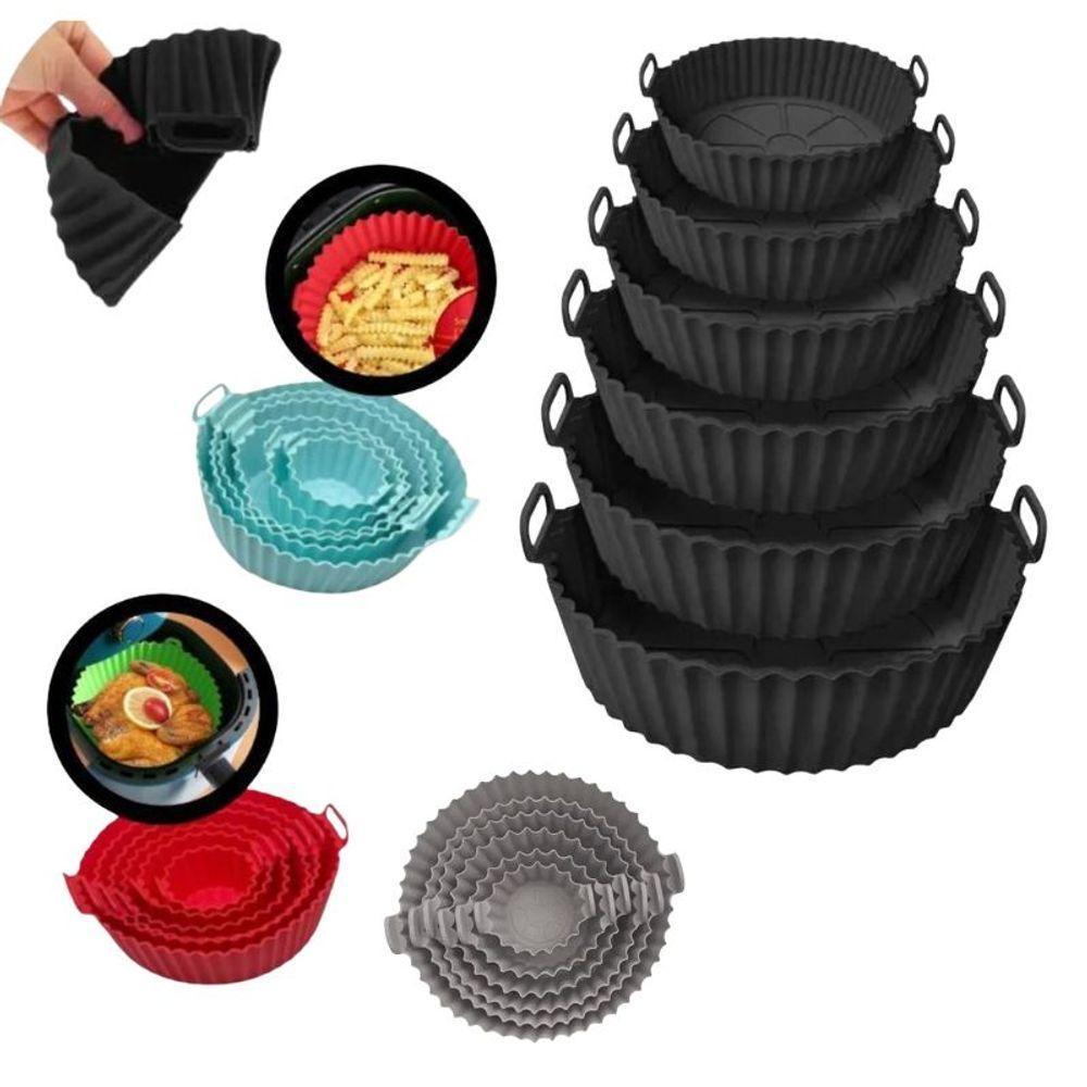 Conjunto 06 Formas De Silicone Air Fryer Forno Micro Ondas - 1