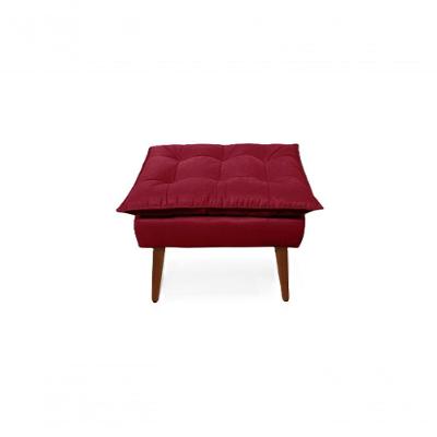 Puff Luxo Opala Descanso Pés Sala Quarto Banqueta Vermelho