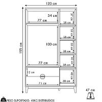 Guarda Roupa Solteiro 3 Portas 2 Gavetas 120cm Ipê Cinamomo/sálvia - Albatroz - 8