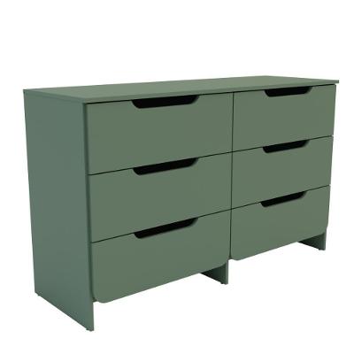 Cômoda Ditália 6 Gavetas Dm-244 Verde Oliva