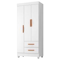Guarda Roupa Solteiro Lite 3 Portas E 2 Gavetas Branco - Móveis Leão Branco - 1