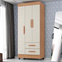 Guarda Roupa Solteiro Lite 3 Portas E 2 Gavetas Nature/off White - Móveis Leão Nature/off White - 2