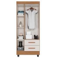 Guarda Roupa Solteiro Lite 3 Portas E 2 Gavetas Nature/off White - Móveis Leão Nature/off White - 3