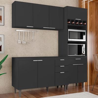 Armário De Cozinha Cp02 Para Pia 120cm Pérola Z34 Preto - Mpozenato