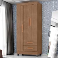 Guarda Roupa Solteiro Lite 3 Portas E 2 Gavetas Carvalho Oak - Móveis Leão Carvalho Oak - 2