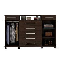 Cômoda de Quarto London c/ 2 Portas e 7 Gavetas Ébano Touch - Demóbile - 2