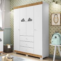 Guarda Roupa Infantil Ane 4 Portas E 3 Gavetas Branco/carvalho - Phoenix Baby - 2