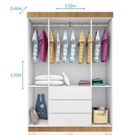 Guarda Roupa Infantil Ane 4 Portas E 3 Gavetas Branco/carvalho - Phoenix Baby - 3