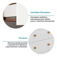 Guarda Roupa Infantil Uli New 2 Portas E 3 Gavetas Branco Brilho/amêndoa - Móveis Peroba - 5