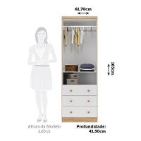 Guarda Roupa Infantil Uli New 2 Portas E 3 Gavetas Branco Brilho/amêndoa - Móveis Peroba - 6